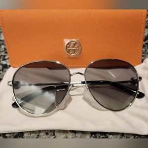 Tory Burch Silver Aviator Sunglasses